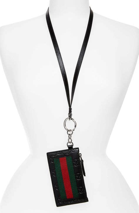 gucci id card holder lanyard|gucci card holder sale clearance.